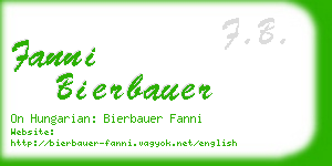 fanni bierbauer business card